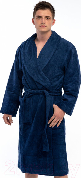 Изображение товара Халат Lilia Мужской махровый 13С-0544 (р-р 56/176, темно-синий)