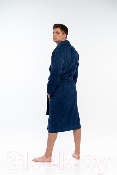 Изображение товара Халат Lilia Мужской махровый 13С-0544 (р-р 56/176, темно-синий)