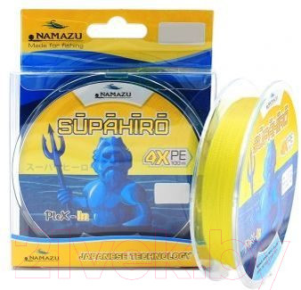 Изображение товара Леска плетеная Namazu Supahiro 4Х 0.4мм (100м, желтый)