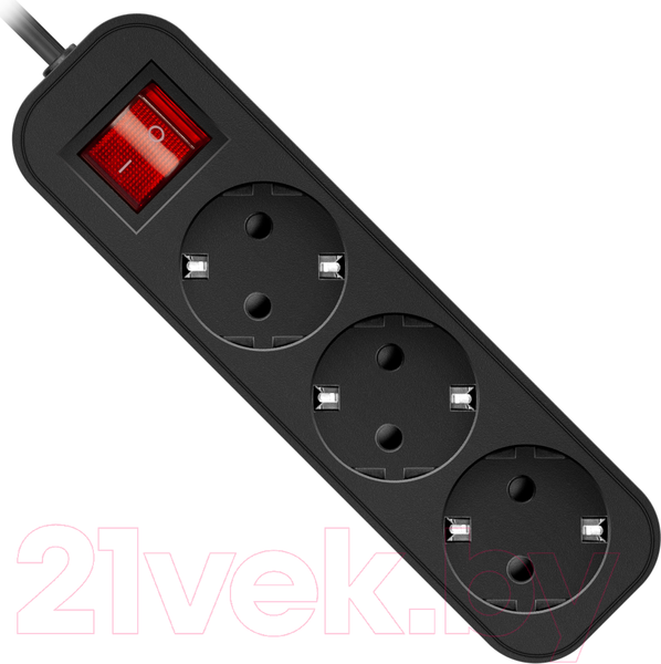 Изображение товара Удлинитель Defender G330 / 99334 (3м, 3 розетки, черный)