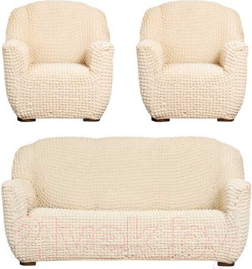 Изображение товара Комплект чехлов Софатэкс Комфорт Люкс без оборки (ваниль)