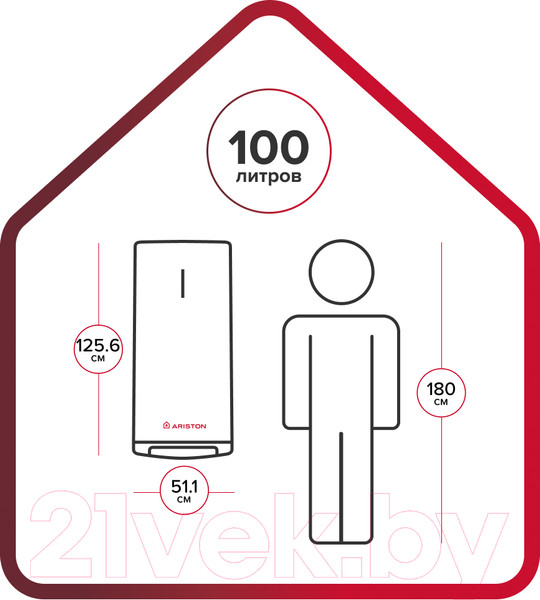 Изображение товара Накопительный водонагреватель Ariston Velis Tech Inox R ABS 100 (3700692)