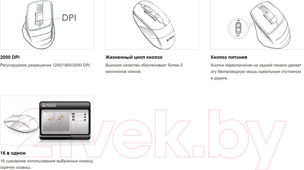 Изображение товара Мышь A4Tech Fstyler FG35 (золото/черный)