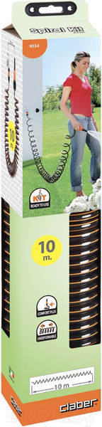 Изображение товара Шланг поливочный Claber Spiral Kit Basiс (10м)