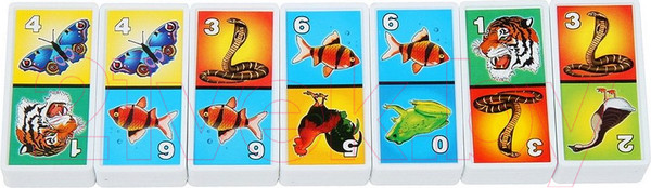 Изображение товара Развивающая игра Stellar Домино в футляре. Животные / 00011