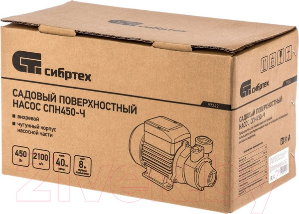 Изображение товара Поверхностный насос СибрТех СПН450-Ч (97242)