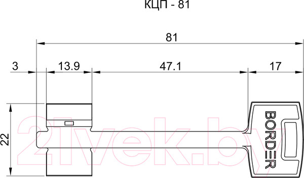 Изображение товара Замок врезной Border 8-8 / 79600-ЗВ8-8У/15 (хром)