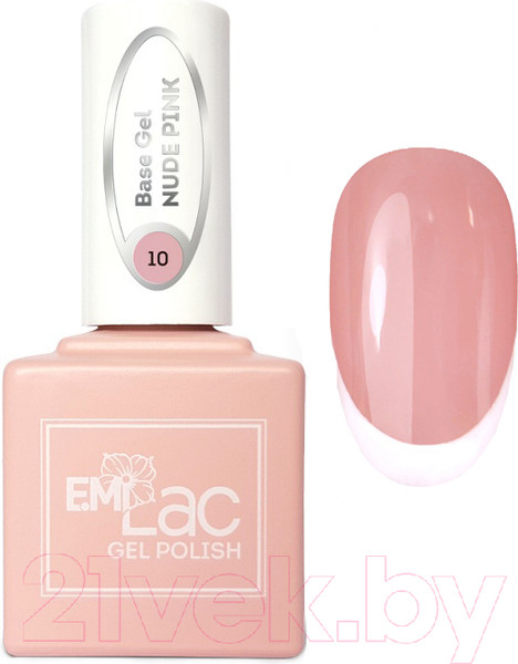 Изображение товара База для гель-лака E.Mi E.MiLac Base Gel Нюдово-розовый №10 (15мл)
