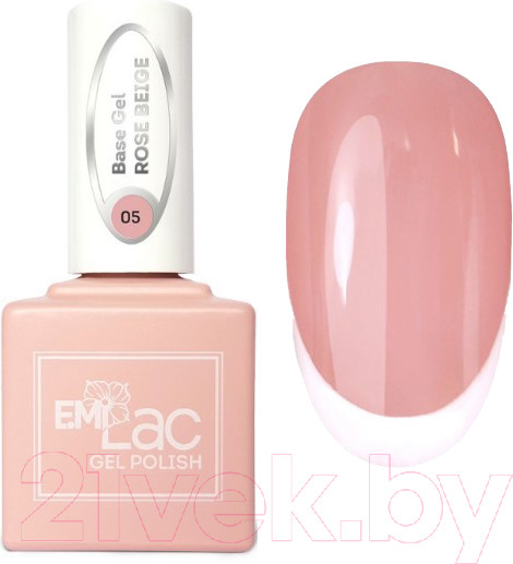 Изображение товара База для гель-лака E.Mi E.MiLac Base Gel Бежево-розовый №05 (15мл)