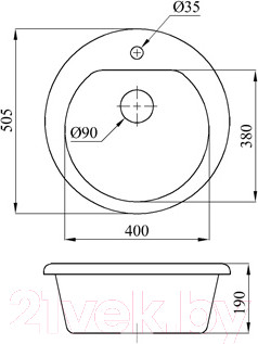 Изображение товара Мойка кухонная БелЭворс Nika (темно-бежевый, без сифона)