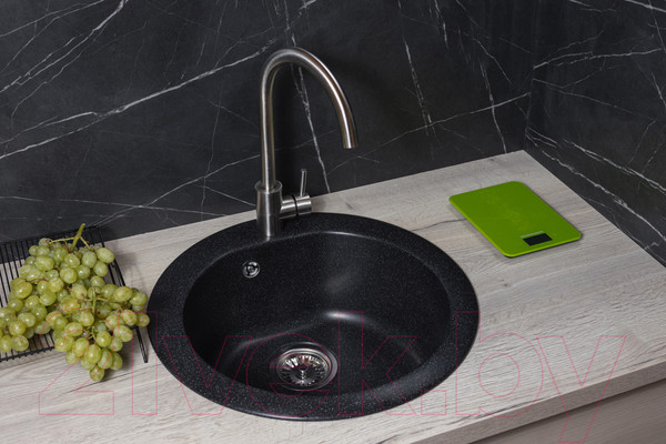 Изображение товара Мойка кухонная БелЭворс Nika (черный, без сифона)