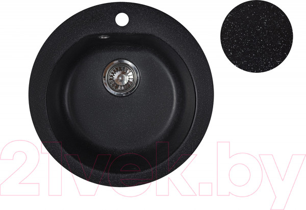 Изображение товара Мойка кухонная БелЭворс Nika (черный, без сифона)
