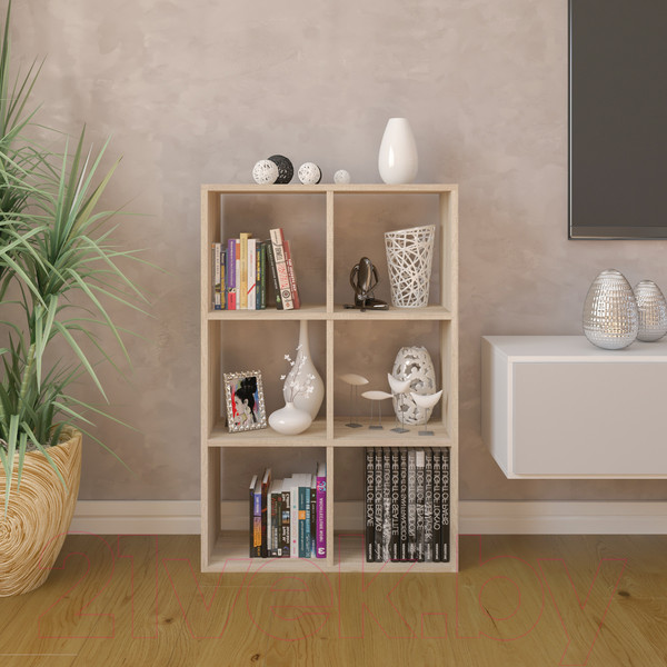 Изображение товара Стеллаж Кортекс-мебель КМ-33 6 секций (дуб сонома)