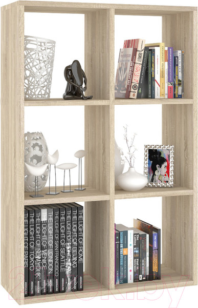 Изображение товара Стеллаж Кортекс-мебель КМ-33 6 секций (дуб сонома)