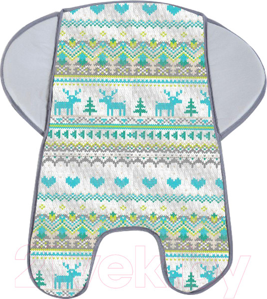 Изображение товара Вкладыш для санок Ника С отворотами / МКО (вязаный, бирюзовый)
