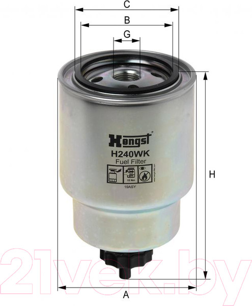 Изображение товара Топливный фильтр Hengst H240WK