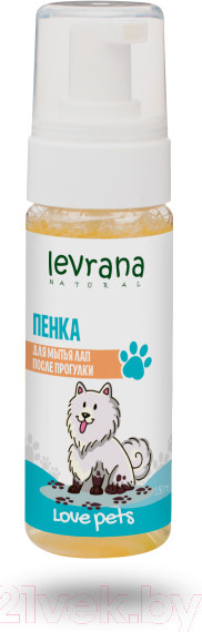 Изображение товара Средство для ухода за лапами животных Levrana Love Pets Пенка для мытья лап после прогулки (150мл)