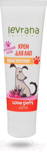 Изображение товара Средство для ухода за лапами животных Levrana Love Pets Крем для лап после прогулки (100мл)