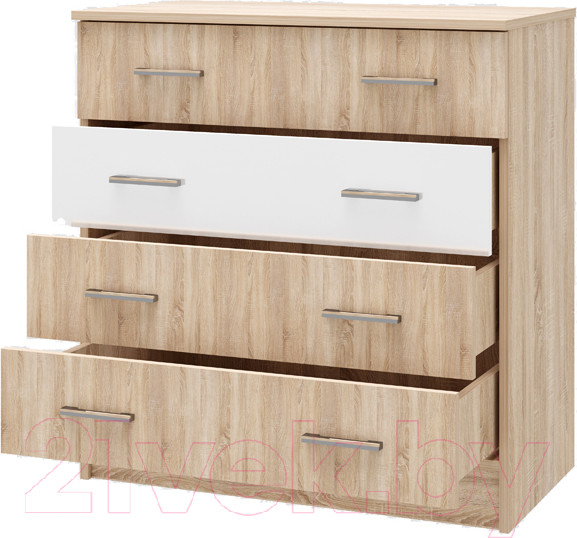 Изображение товара Комод Памир Беатрис 800 (дуб сонома/белый глянец)