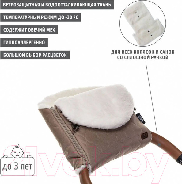 Изображение товара Муфта для коляски Nuovita Polare Bianco (пепельный)