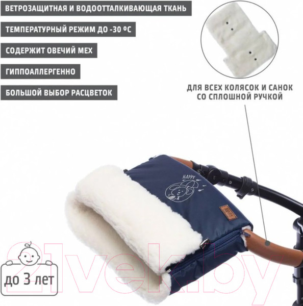 Изображение товара Муфта для коляски Nuovita Islanda Bianco (фиолетовый)