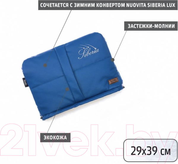 Изображение товара Муфта для коляски Nuovita Siberia Lux Bianco (темно-синий)