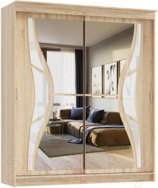 Изображение товара Шкаф-купе Памир Альянс Бабочка 1.5м (дуб сонома)