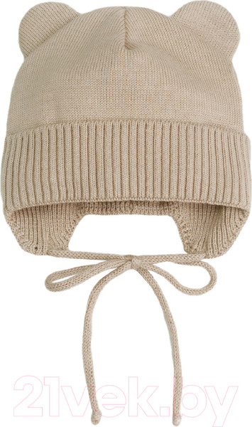 Изображение товара Шапочка для малышей Amarobaby Pure Love Bear / AB-OD21-PLB16/03-46 (песочный, р-р 46-48)