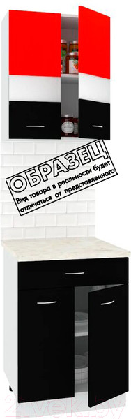 Изображение товара Комплект кухонных модулей Кортекс-мебель Корнелия Экстра 60р1ш2д (дуб сонома/венге/мадрид)