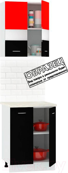 Изображение товара Комплект кухонных модулей Кортекс-мебель Корнелия Экстра 60р2д (дуб сонома/венге/марсель)