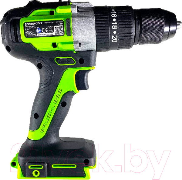 Изображение товара Аккумуляторная дрель-шуруповерт Greenworks GD24DD60 бесщеточная 24V / 3704107 (без АКБ и ЗУ)