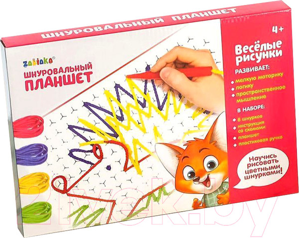Изображение товара Развивающая игрушка Zabiaka Веселые рисунки. Шнуровальный планшет / 4437789