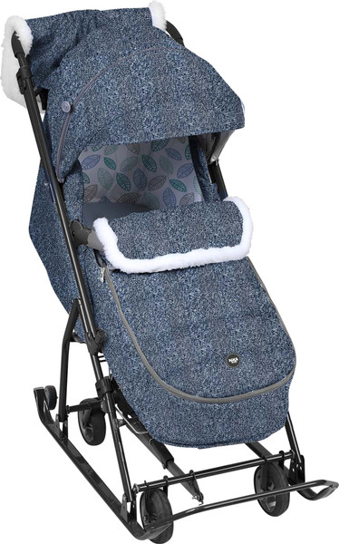 Изображение товара Санки-коляска Ника Наши детки 6 / НДТ6/2 (синий/листочки)