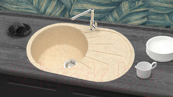 Изображение товара Мойка кухонная Berge BR-7501 (светлый дуб)