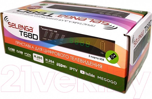 Изображение товара Тюнер цифрового телевидения Selenga T68D