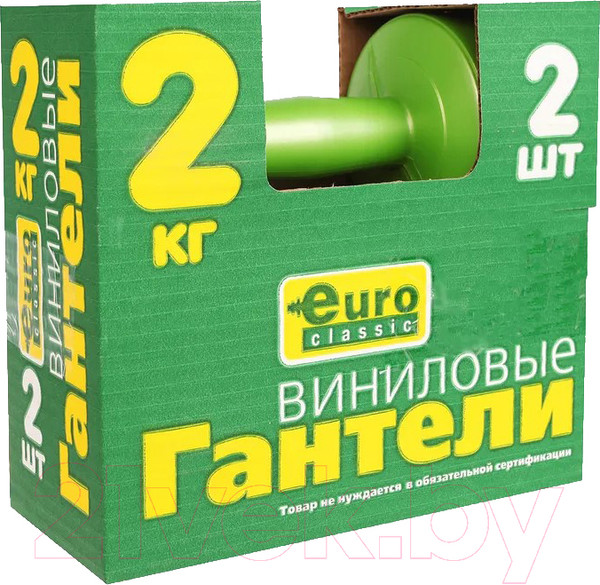 Изображение товара Набор гантелей EuroClassic EKDB-2-V (2x2кг, салатовый)