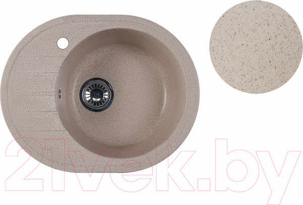 Изображение товара Мойка кухонная БелЭворс New Lux R (темно-бежевый, без сифона)