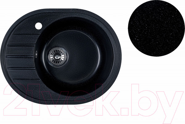 Изображение товара Мойка кухонная БелЭворс New Lux R (черный, без сифона)