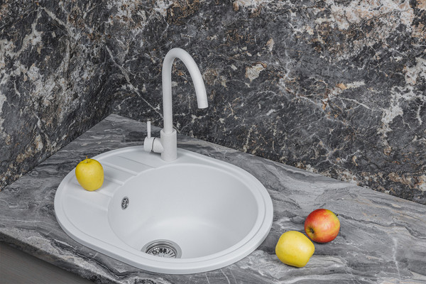 Изображение товара Мойка кухонная БелЭворс New Lux R (белый, без сифона)