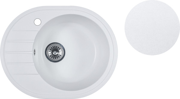 Изображение товара Мойка кухонная БелЭворс New Lux R (белый, без сифона)