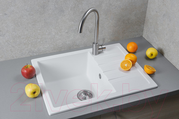 Изображение товара Мойка кухонная БелЭворс Vega L (белый, без сифона)