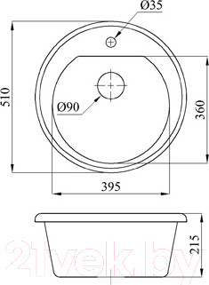 Изображение товара Мойка кухонная БелЭворс Traffic (черный, без сифона)
