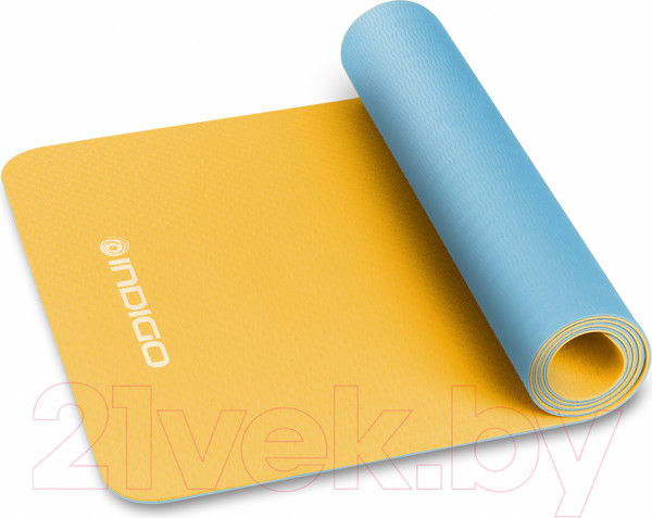 Изображение товара Коврик для йоги и фитнеса Indigo Sport TPE IN106 (желтый/голубой)