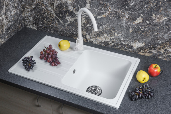 Изображение товара Мойка кухонная БелЭворс Styl R (белый, без сифона)