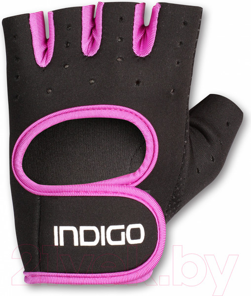 Изображение товара Перчатки для пауэрлифтинга Indigo Sport IN200 (L, черный/фиолетовый)