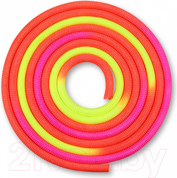 Изображение товара Скакалка для художественной гимнастики Indigo Sport IN126 (3м, красный/желтый/розовый)