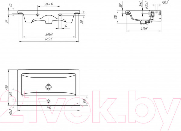 Изображение товара Тумба с умывальником Cersanit Lara 70 + Como / 63415 + S-UM-COM70/1-w