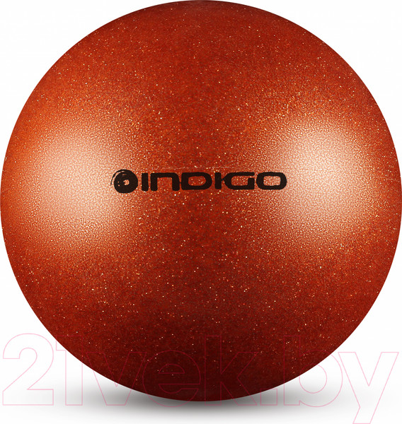 Изображение товара Мяч для художественной гимнастики Indigo Sport IN119 (оранжевый с блестками)