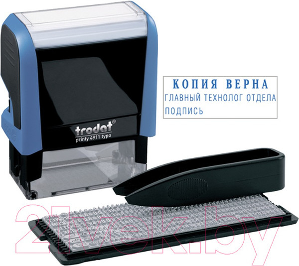 Изображение товара Штамп самонаборный Trodat 38*14мм, 3стр. 1 касса подушка / 4911/DB
