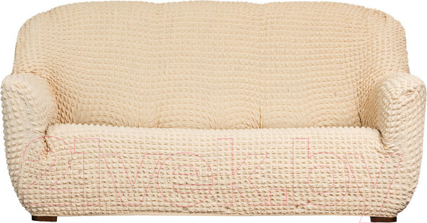Изображение товара Чехол на 3-х местный диван Софатэкс Люкс ПО-6 без оборки (ваниль)